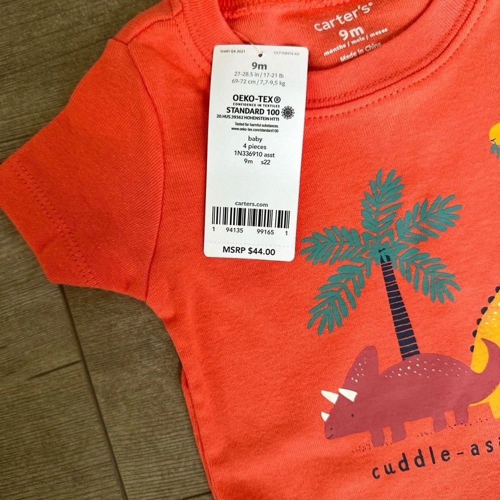 New Carter's Baby Boy's Retro Dinosaur / Modern 4 Piece Cotton outfit sets